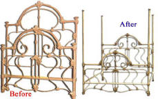 Antique Iron Bed Before and After Image 1 (22260 bytes)