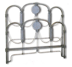 Art Deco Antique Iron Bed Frame Style featuring Panels