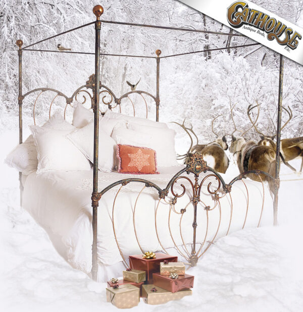 iron bed/Christmas vintage bed