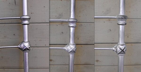 Iron Bed-Silver Wash Steps vintage bed