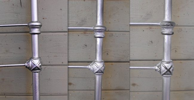 Iron Bed-Silver Wash Steps vintage bed
