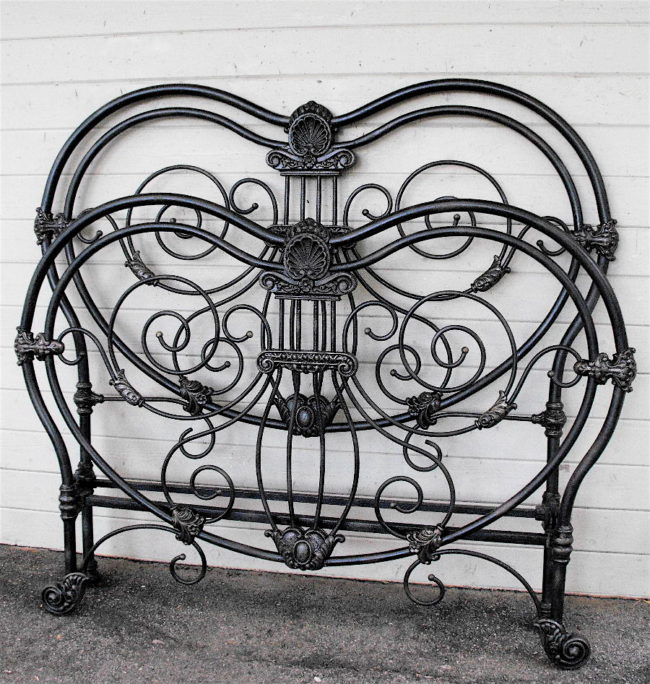 Bed#5880 Antique Iron Bed