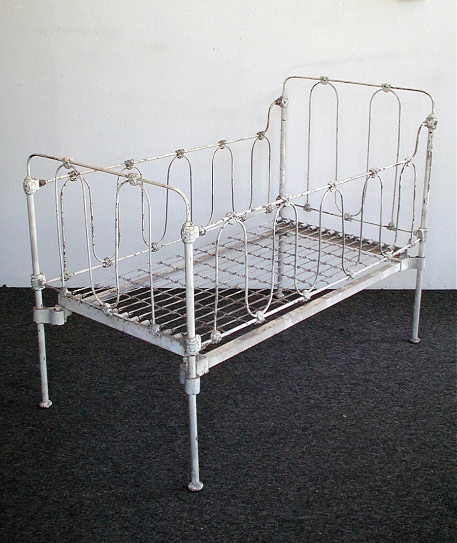 antique iron baby bed
