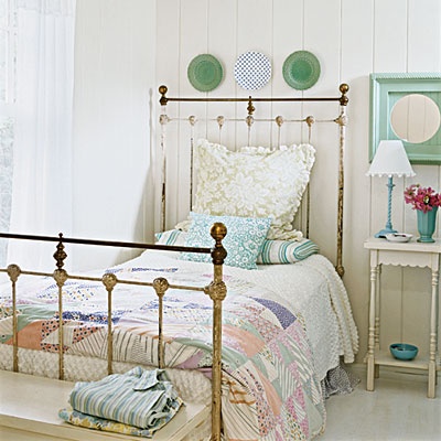 Twin Plain Antique Iron Bed