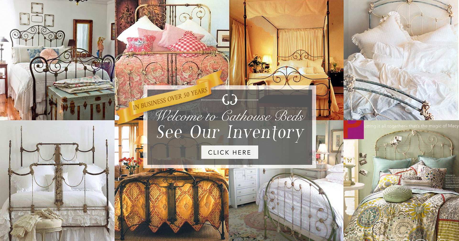 Antique Iron Beds | Victorian Vintage Bed Frames | Cathouse Beds