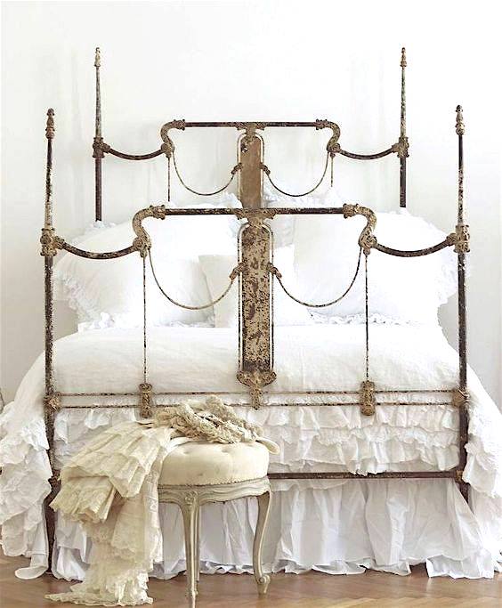 Embracing the Original Chipped Finish of Vintage Iron Beds