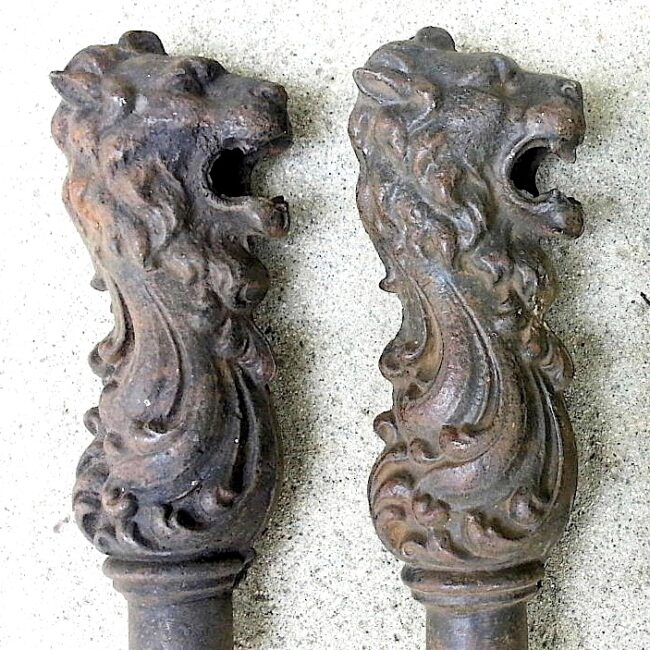 lion-head-castings-cathousebeds Antique Iron Beds