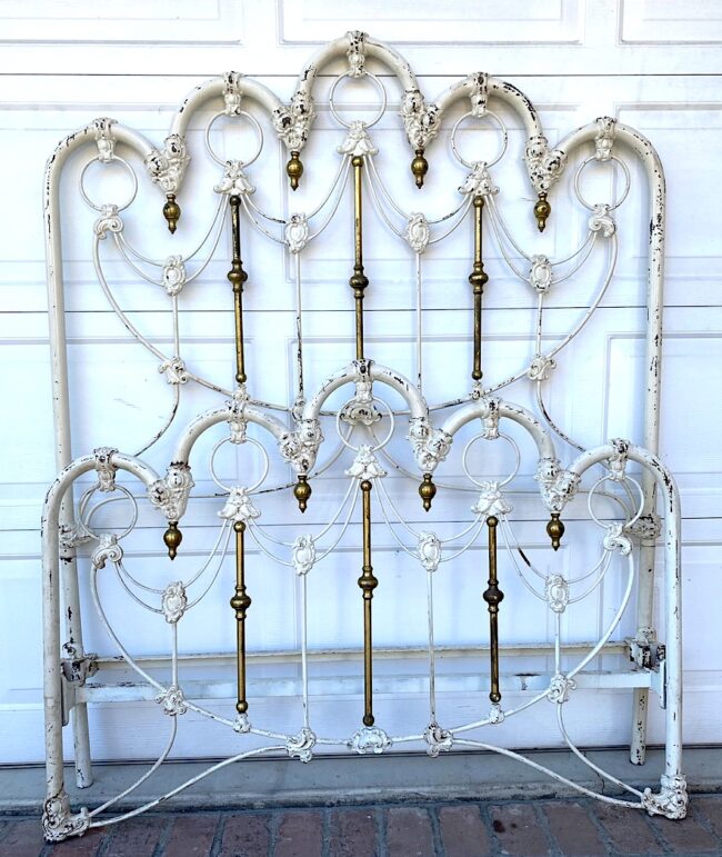 antique iron bed A