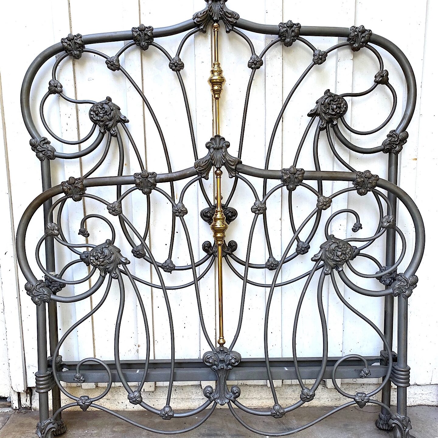 Pure Victorian Styling on Antique Iron Bed