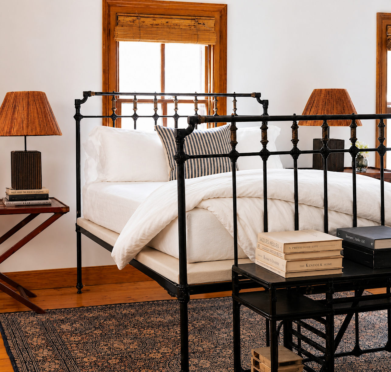 antique-iron-bed-bunkie-board-mattress-height-solution